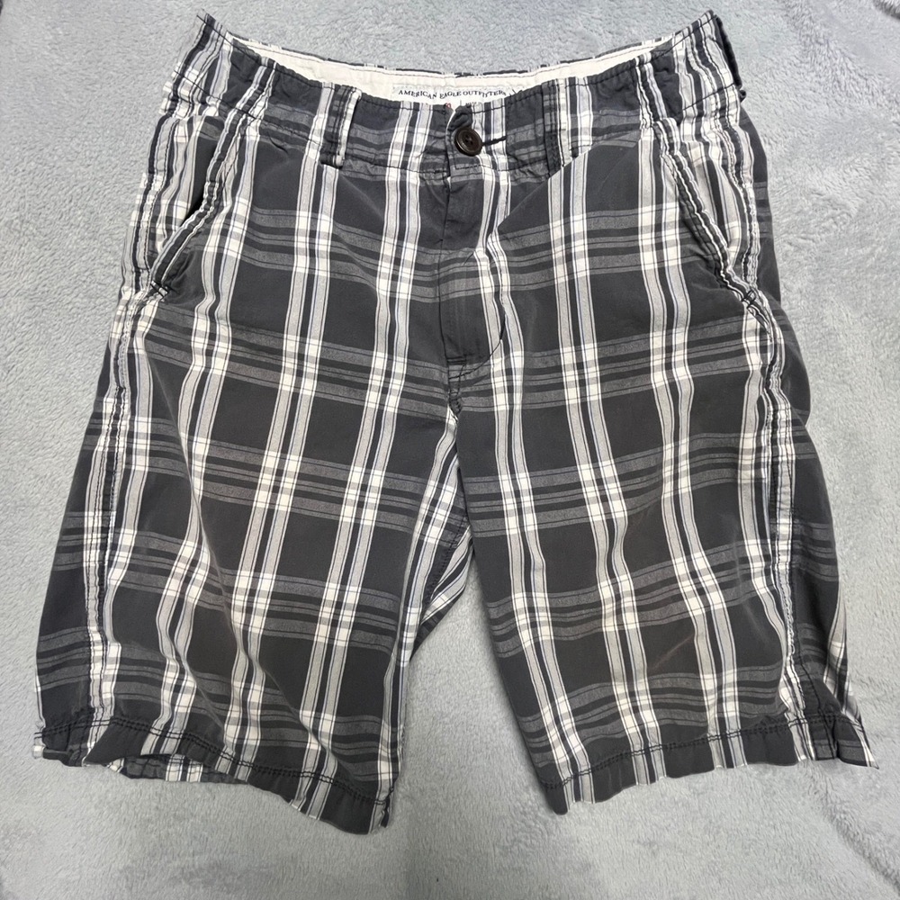 American Eagle Longboard Plaid Shorts Size 28 Preppy Y2K Lo-Fi Urbancore Y2K